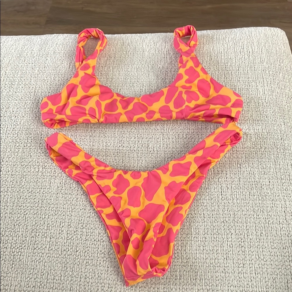 It’s Now Cool Pink and Orange Bikini Set